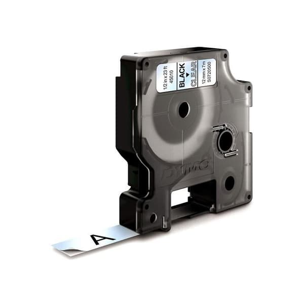 DYMO LabelManager tejpkassett D1 12mm x 7m Svart/Transparent (kompatibel med LabelManager och LabelWriter Duo)