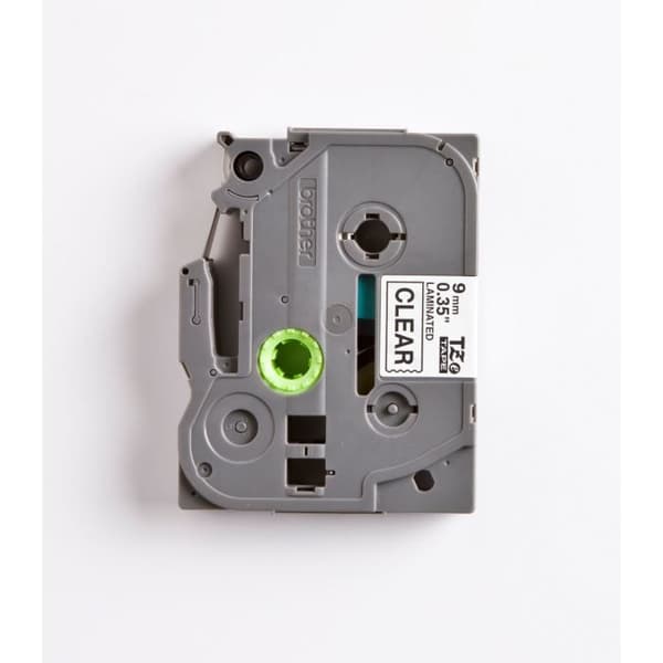 Brother TZE121 Laminerad Tejp - Svart på Klar - 8m x 9mm