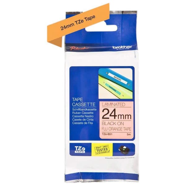 Brother P-touch Tzeb51 Båndkassette Orange,Sort