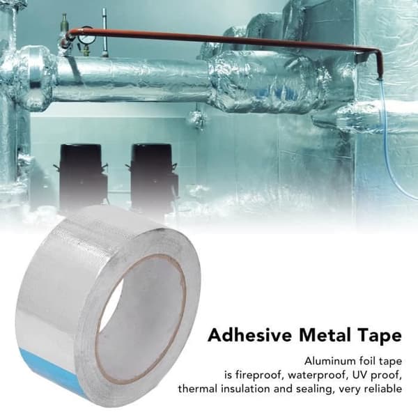 Pwshymi aluminiumfolietejp Värmebeständig aluminiumfolietejp, självhäftande DIY-fixering 50 mm bredd
