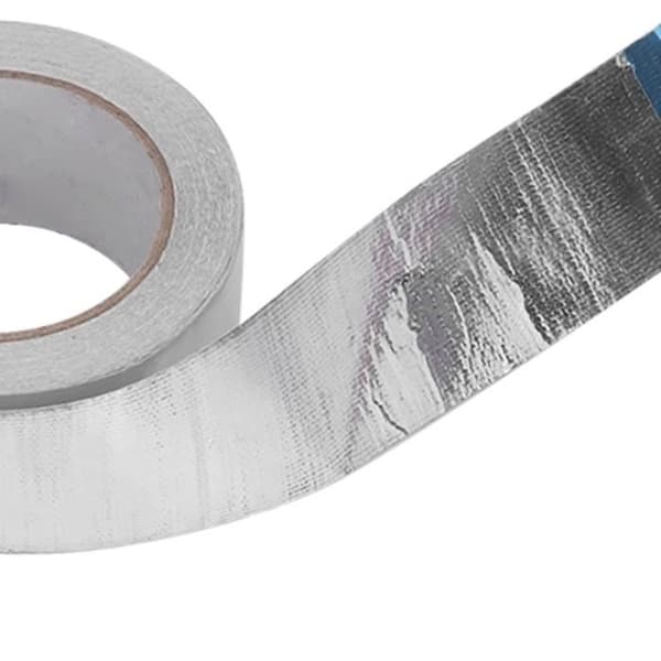 YOSOO självhäftande tejp Aluminiumfolietejp Termiskt värmebeständigt silverlim för isolering