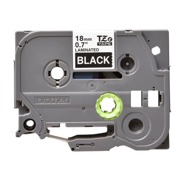 BROTHER P-TOUCH TZE-345 etiketttejp - 18 mm - Vit på svart - Standardlim