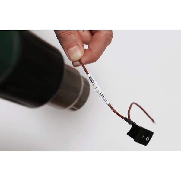 Ruban encreur - BROTHER - HSE221E - 9,0 mm - Vit - Svart - 1 enhet