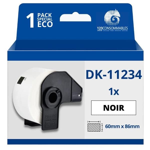 Kompatibla Brother Dk11234 Etiketter 60Mm X 86Mm Förskuren termopapper