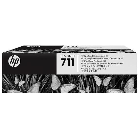 Original HP 711 C1Q10A bytessats för skrivhuvud - svart/cyan/magenta/gul - TU