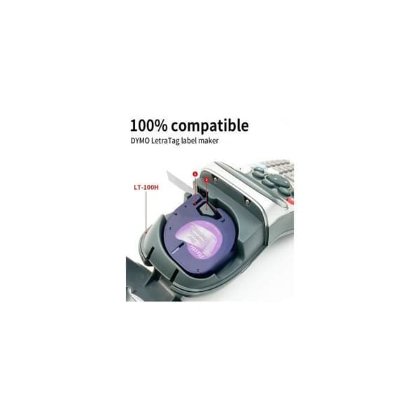 DYMO LetraTag Plasttejp 12mm x 4m Svart/Transparent