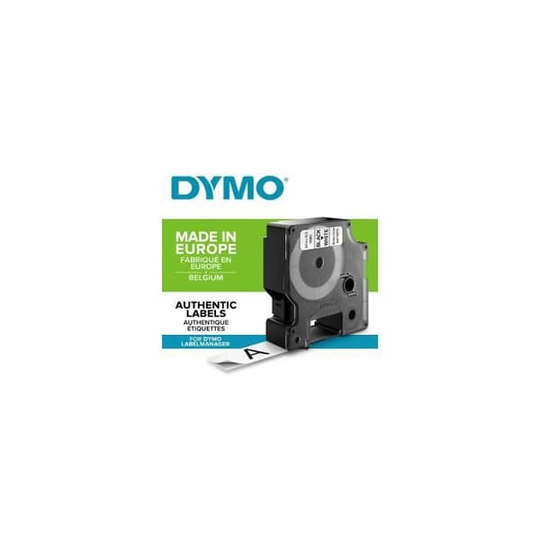 DYMO LabelManager tejpkassett D1 12mm x 7m Svart/Transparent (kompatibel med LabelManager och LabelWriter Duo)