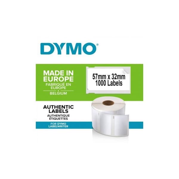 DYMO LabelWriter multifunktionsetiketter - Kartong med 1000 etiketter - Semipermanent självhäftande - 57 mm x 32 mm