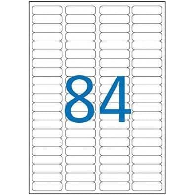 Flerfunktionsetiketter A4 46 x 11,1 mm - APLI - Kartong med 8400 - Bläckstråle, laser - Permanent lim - Vit