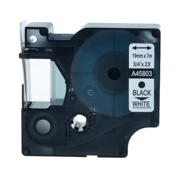Ruban kompatibel Dymo D1 45803 - 19 mm x 7 meter svart/vit S0720830