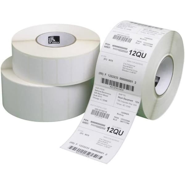 Termiska etiketter - ZEBRA - 32 x 25 mm - 30960 st - Vitt papper - Direkttermisk skrivare