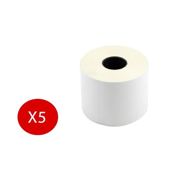 Termopappersrullar för POS kontanter godkända 80 mm x 80 m 12 mm 5 stycken