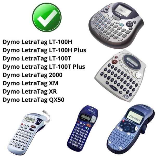 Etiketter - Phonillico® - Kompatibel med Dymo LetraTag - 5 färger - 12mm x 4m - Plastikk