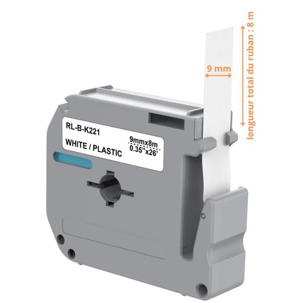 Etikettbande - Phonillico® - MK221 - 2-pack - 9mm x 8m - Kompatibel med Brother P-touch