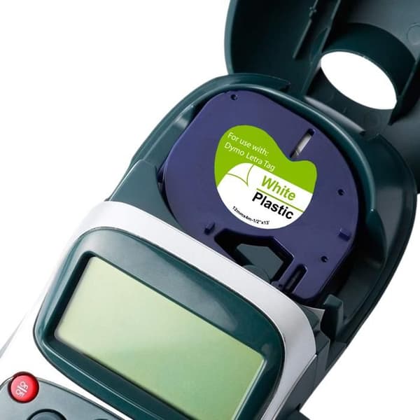 Lot av 5 Etiketter - Phonillico® - Kompatibel med Dymo LetraTag - 12mm - 4m - Plastisk