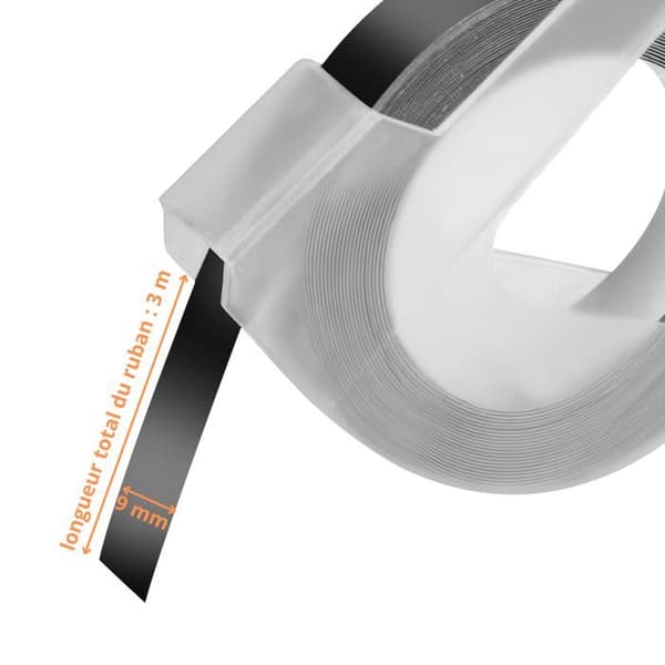Etikettband - Phonillico - 3-pack - Svart - 9mm - 3D-pr interest