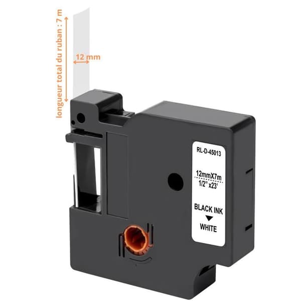 Set med 6 Band - Phonillico® - Kompatibel med Dymo - 12mm x 7m - Flerfärgad - Varierande etiketter