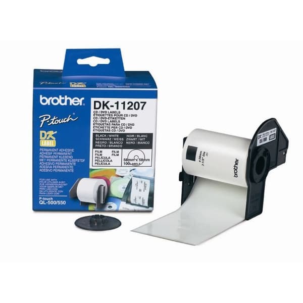 Brother CD/DVD-etiketter - DK11207 - Vit - QL500/550-kompatibel