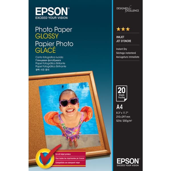 Epson glansigt fotopapper - 200g/m2 - A4 - 20 ark