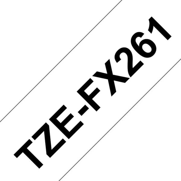 Etiketteringsband - BROTHER - TZe-FX261 - Svart på vit - 3,6 cm - 8 m