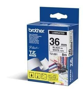 Brother TZe261 - Lamineret tape - Sort på hvidt - Rulle (3,6 cm) - 1 rulle(r) (TZE261)