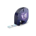 Miniatyrbild 3 av 4: DYMO LetraTag Plasttejp 12mm x 4m Svart/Transparent