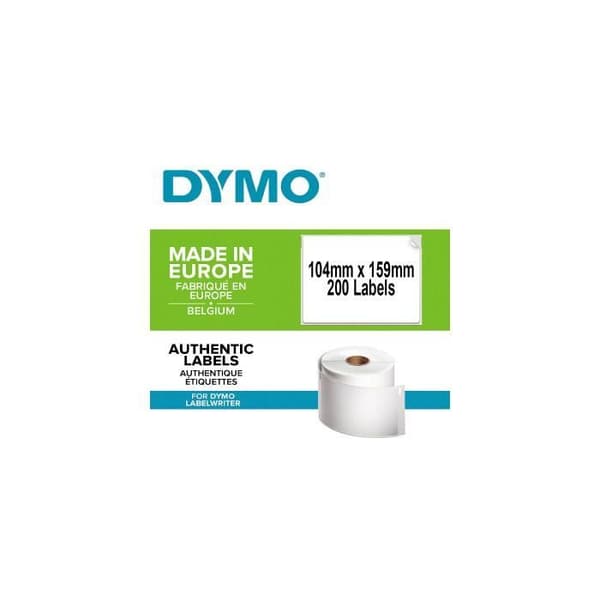 Dymo LabelWriter Box med 1 rulle med 200 starka extra stora fraktetiketter, 104 mm x 159 mm
