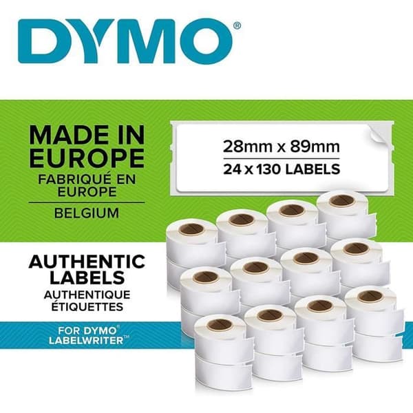 Paket med 24 rullar med standardadressetiketter 28mm x 89mm - DYMO
