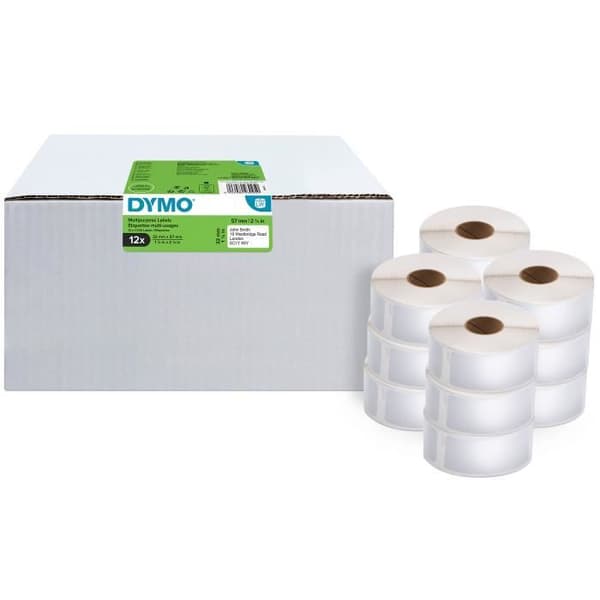DYMO LabelWriter universaletiketter - 32mm x 57mm - Box med 12 rullar à 1000