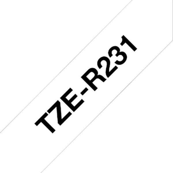 BROTHER Ribbon - TZER231 - Svart på vitt 12 mm - Qt 1
