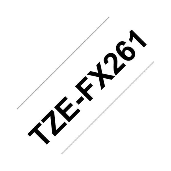 Etiketteringsband - BROTHER - TZe-FX261 - Svart på vit - 3,6 cm - 8 m