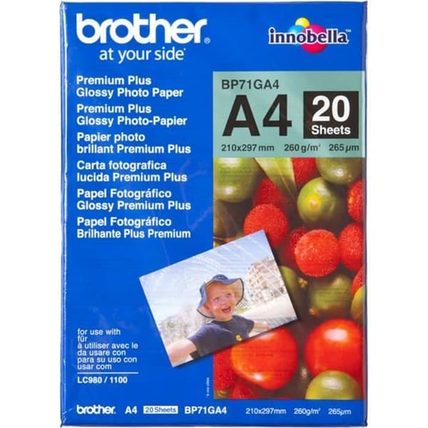 Brother glansigt fotopapper - A4 - 260g/m2 - 20 ark