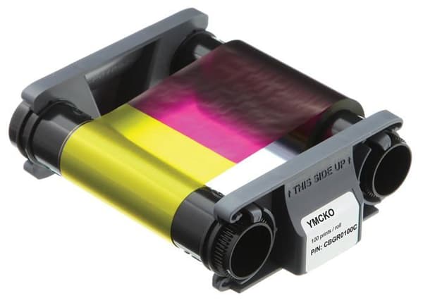 Evolis färgband - CBGP0001C - Badgy YMCKO färgband för 100 utskrifter + 100 tjocka PVC-kort (0,76 mm)