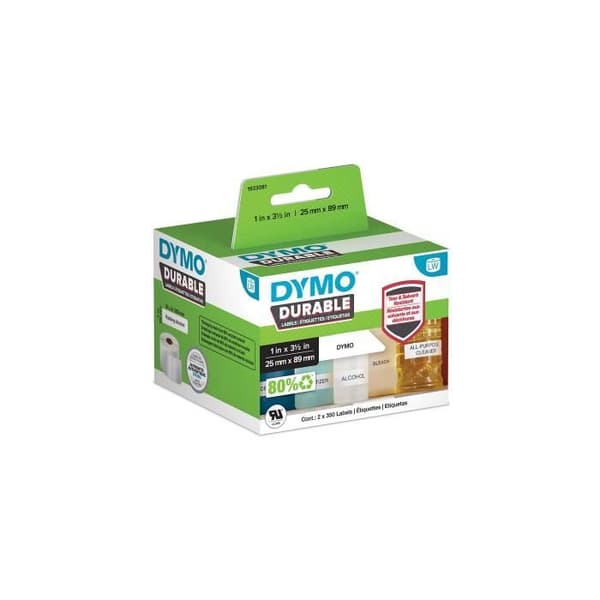 Dymo LabelWriter Box med 2 rullar med 350 hyllbeständiga etiketter, 25 mm x 89 mm