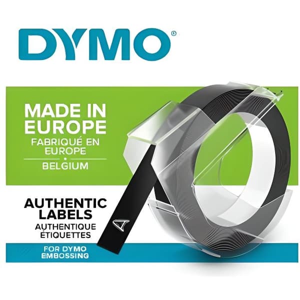 3D-band i Dymo blisterförpackning - Svart - 9 mm x 3 m - Blank finish