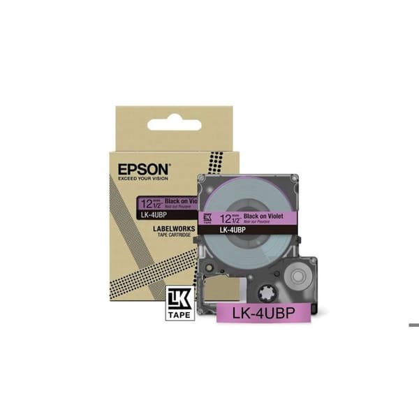 Epson - LK-4UBP - Labelworks Labeling patron kompatibel med LabelWorks LW-C610 och LW-C410 Violet/Black 12mm