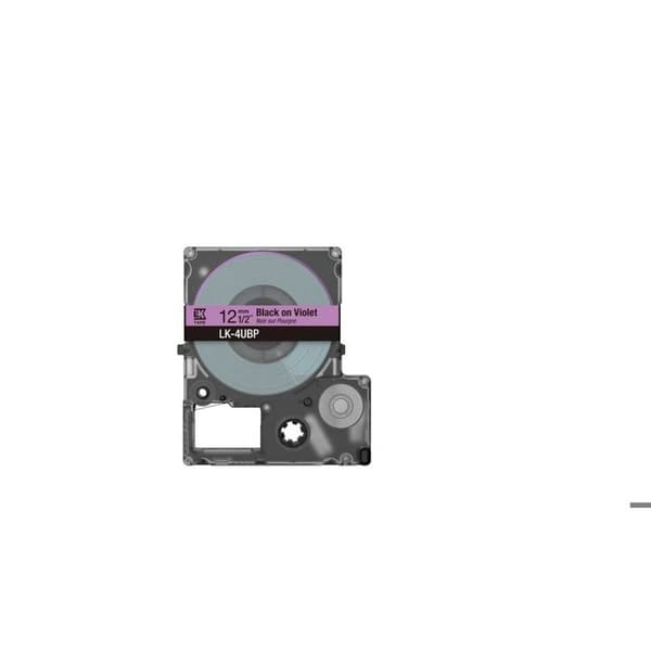 Epson - LK-4UBP - Labelworks Labeling patron kompatibel med LabelWorks LW-C610 och LW-C410 Violet/Black 12mm