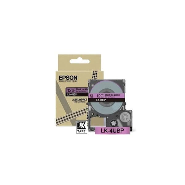 Epson - LK-4UBP - Labelworks Labeling patron kompatibel med LabelWorks LW-C610 och LW-C410 Violet/Black 12mm