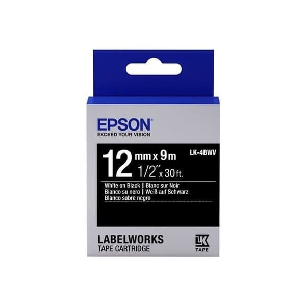 EPSON LK-4BWV etiketttejp - svart och trefärgad - termisk överföring - rull (1,2 cm x 9 m)