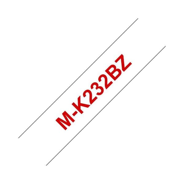 BROTHER - MK232BZ - Olaminerad tejp - röd på vitt - Rulle (1,2 cm x 8 m)