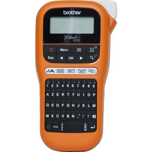BROTHER - PTE110 (PTE110F1) Termisk överföringsetikettmaskin Svart, Orange