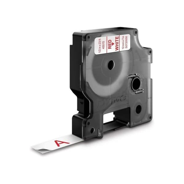 DYMO LabelManager tejpkassett D1 12mm x 7m Röd/Vit (kompatibel med LabelManager och LabelWriter Duo)