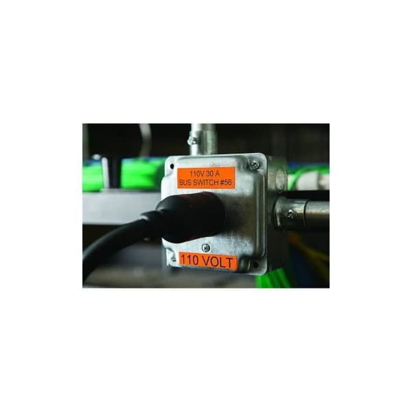 DYMO Rhino - Industriella vinyletiketter 19 mm x 5,5 m - Svart på orange