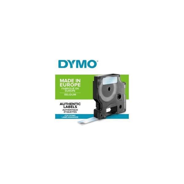 DYMO LabelManager tejpkassett D1 12mm x 7m Vit/Transparent (kompatibel med LabelManager och LabelWriter Duo)