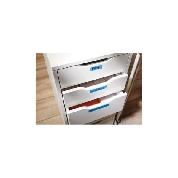 DYMO LabelManager tejpkassett D1 19mm x 7m Svart/Blå (kompatibel med LabelManager och LabelWriter Duo)