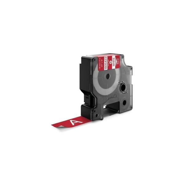 DYMO Rhino - Industriell vinyletiketttejp 19 mm x 5,5 m - Vit på rött