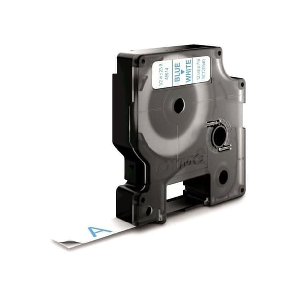 DYMO LabelManager tejpkassett D1 12mm x 7m Blå/Vit (kompatibel med LabelManager och LabelWriter Duo)