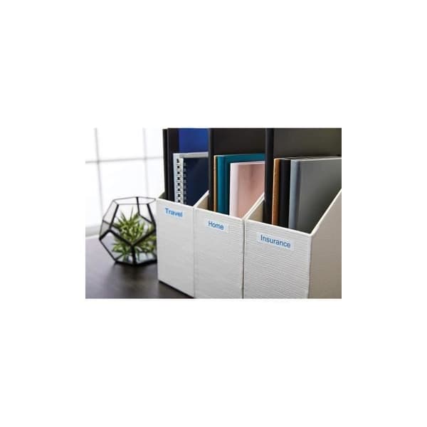 DYMO LabelManager tejpkassett D1 12mm x 7m Blå/Vit (kompatibel med LabelManager och LabelWriter Duo)