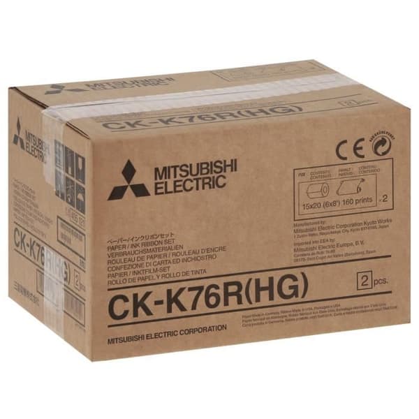 Högkvalitativ MITSUBISHI CKK76RHG termiskt förbrukningsmaterial - För CP-K60DW-S - 640 utskrifter 10x15cm eller 320 utskrifter 15x20cm