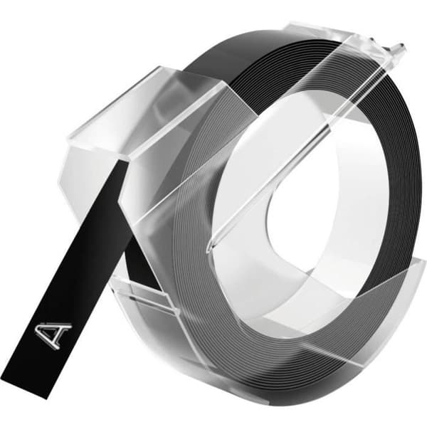 Tejp - DYMO - 3D - 9 mm - Svart - Vit - 3 m